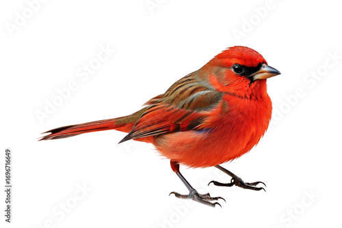 Wallpaper Mural A high quality photograph of a single red bird isolated on a transparant or white background Torontodigital.ca