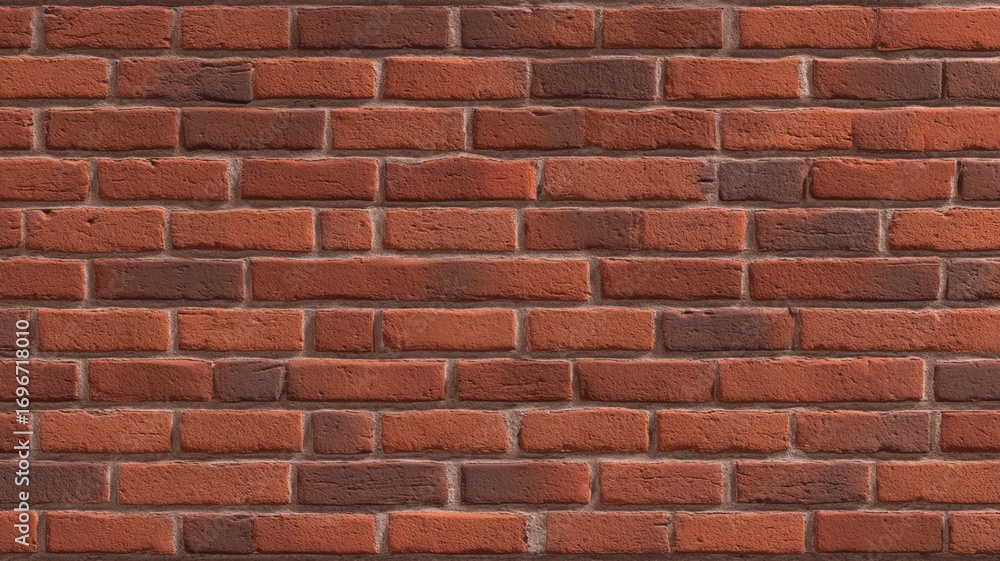 Obraz premium Red brick wall texture in sunlit environment. Artificial intelligence image