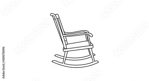 a classic rocking chair design with intricate curves silhouette