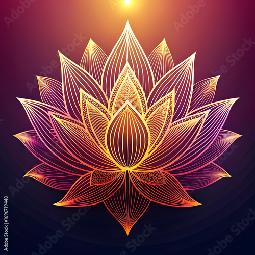 Golden lotus flower