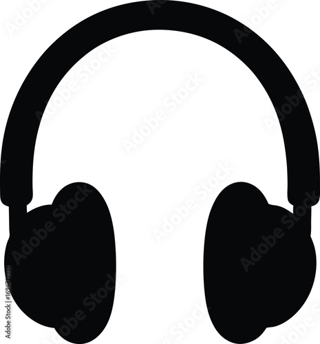 Heart-shaped headphones icon for music and sound technology illustration
