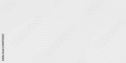Simple white glowing geometric lines on gray background. Modern shiny blue circle lines pattern art simple design