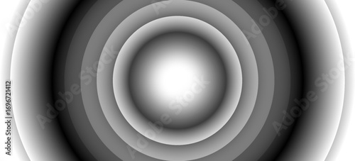 Black, grey and white concentric circles, vibrant colors, simple abstract background