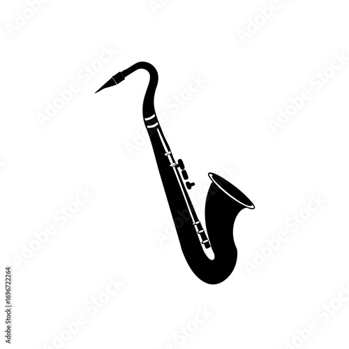 Silhouette illustration of a saxophone