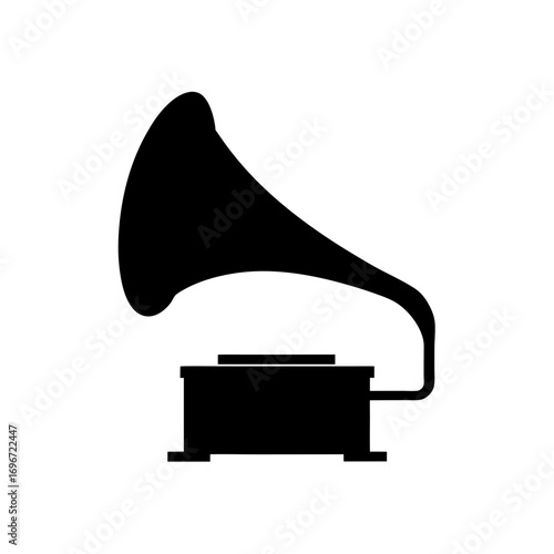 Silhouette of an antique phonograph icon