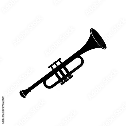 Silhouette of a trumpet musical instrument
