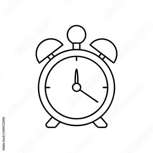 Outline drawing of a classic alarm clock