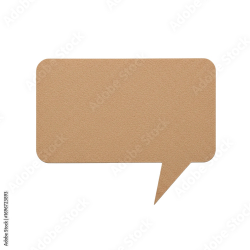 Neutral Tan Speech Bubble Vector Graphic Communication Design Social Media Element Modern on transparent background