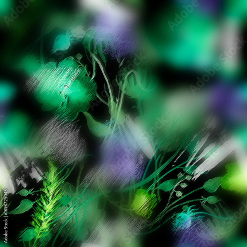 Watercolor bouquet of flowers, Beautiful abstract splash of paint, fashion illustration.Orchid flowers, poppy, cornflower,pansies, viola, field or garden flowers. seamless watercolor floral background