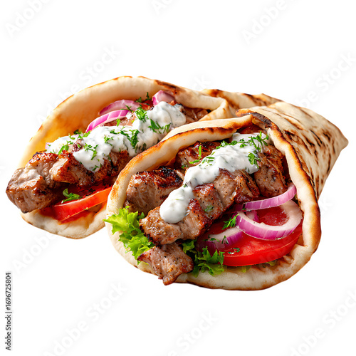 Souvlaki sizzling flavors on wooden skewers PNG 