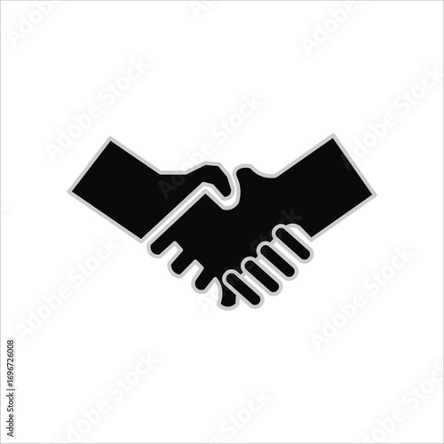 handshake icons. simple solid vector illustration