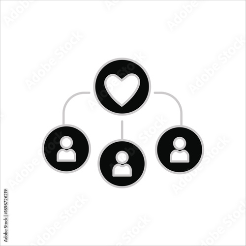 relationship icons. simple solid vector illustration