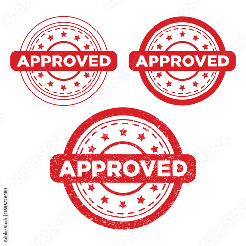 Approved Stamp Vector – Rubber Seal Label Icon