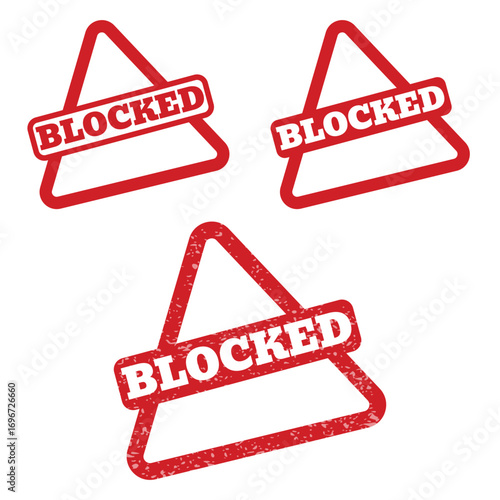 Red Blocked Stamp Vector – Rubber Seal Restricted Access Label