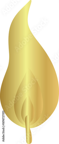 Elegant golden flame design with smooth gradient shine. Perfect for luxury branding, digital art, icons, spiritual projects, and decorative modern graphics.