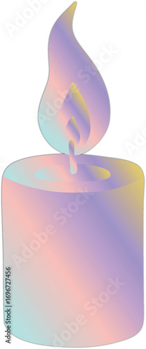 Illustration of a Pastel Gradient Candle