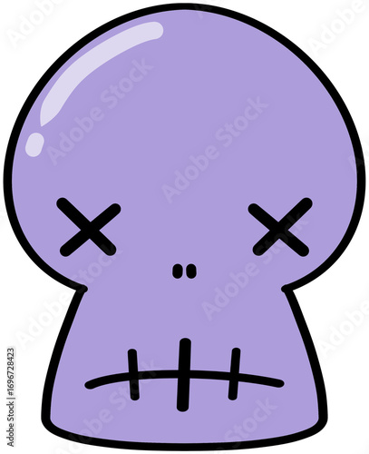 Purple Cartoon Skull
