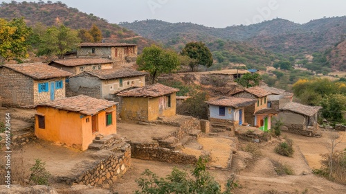 Traditional Rural Village Landscape in Arid Mountains of India