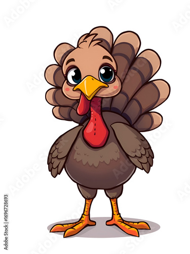 Jive turkey - cartoon urban bird with cute look isolated on solid background