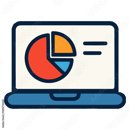 Laptop with Pie Chart Icon