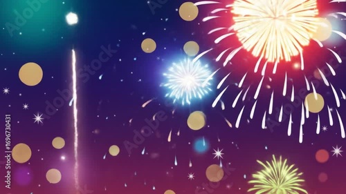 Colorful Fireworks Display at Night