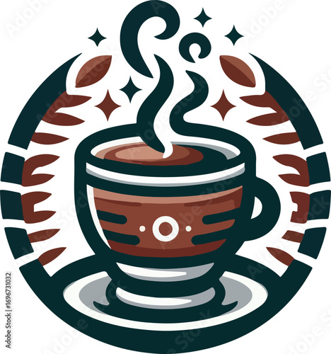 Turkish coffee logo icon vector white background .
