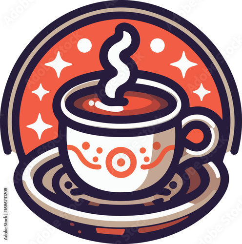 Turkish coffee logo icon vector white background .