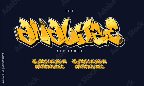 Master logo graffiti font text effect, spray and street text style	
