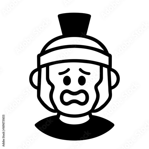 character emotion roman legionary fear vector on white background
Vector icon character with emotion