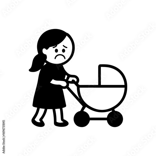character emotion mother with child sadness vector on white background
Vector icon character with emotion