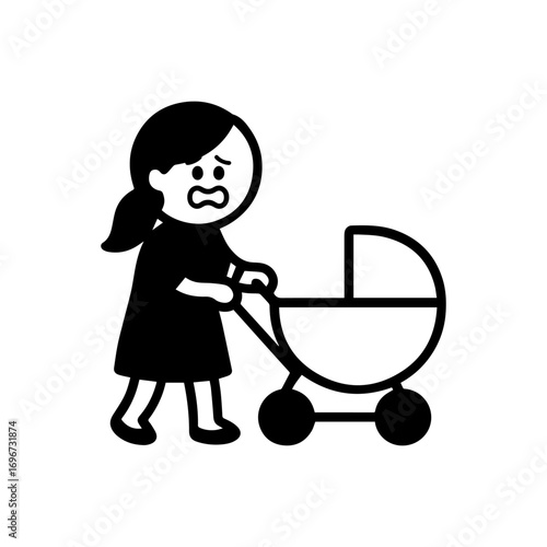 character emotion mother with child fear vector on white background
Vector icon character with emotion