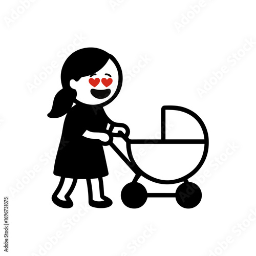character emotion mother with child love vector on white background
Vector icon character with emotion