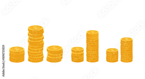Illustration of stacked gold coins representing wealth and financial growth a visual metaphor