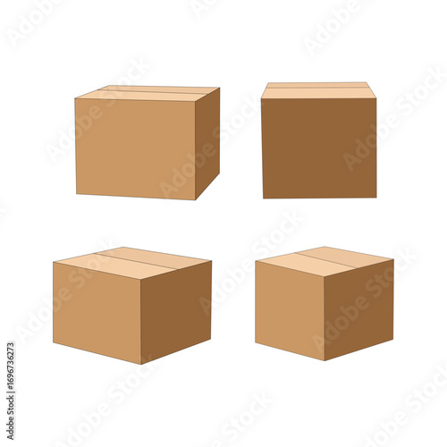 Stacked Delivery Boxes Illustration
