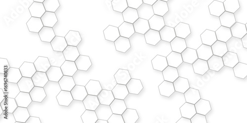 modern geometric white background with various geometric hexagon, Modern white abstract background with smooth soft curves, minimal geometric shapes, clean light texture, elegant futuristic pattern.