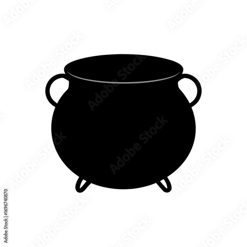 Illustration of a black cauldron pot item