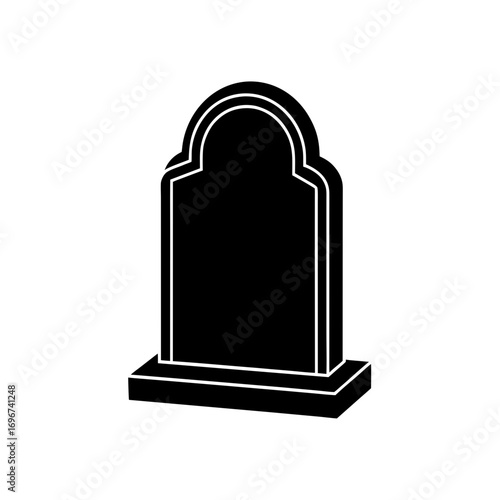 Illustration of a simple black tombstone