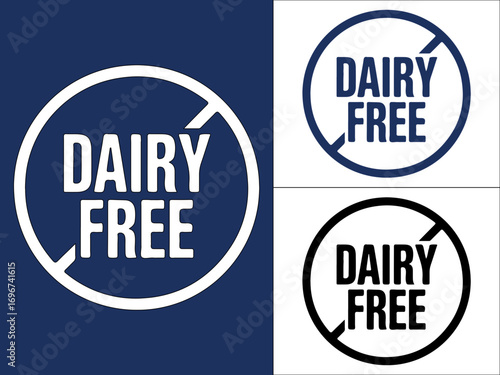Dairy free symbol indicating lactose intolerance and dietary restrictions Vector