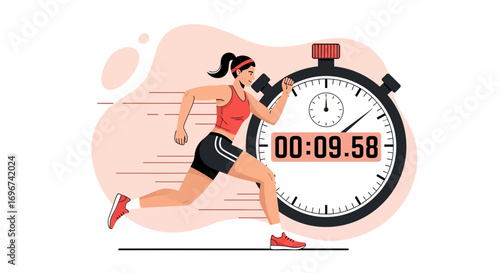 Athlete's Sprint: Capturing Speed And Precision Against The Backdrop Of Time