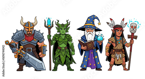 role fantasy characters illustration vector style