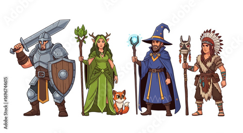 role fantasy characters illustration vector