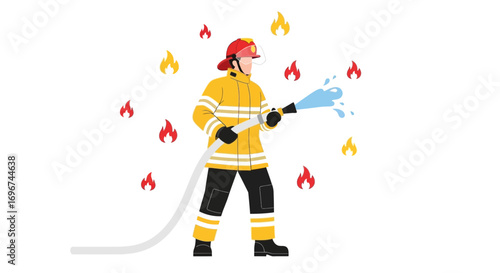 Brave Firefighter Extinguishes Inferno Using High Pressure Water Stream In Emergency