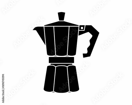 Classic moka pot silhouette illustration for coffee lovers vector graphic scalable eps icon for kitchen cafe and bar designs