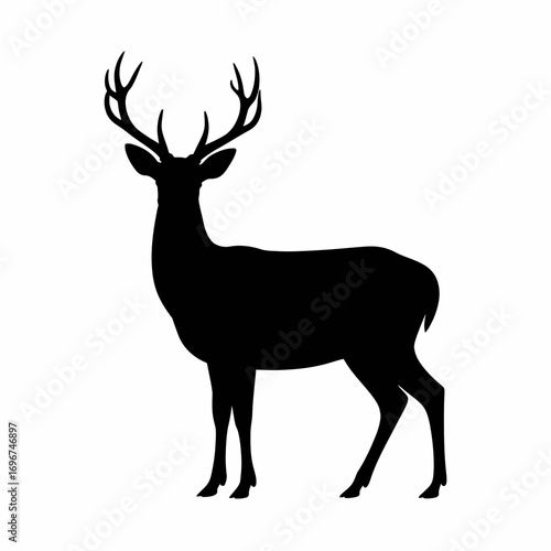 Majestic stag silhouette vector illustration scalable animal art for wildlife design