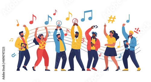 Celebration Of Melodic Sounds, Enthusiastic Listeners, Festive Musical Gathering