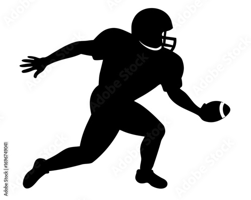 American Football player black silhouette vector