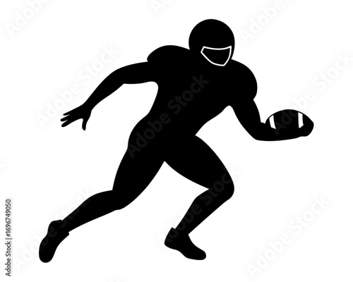 American Football player black silhouette vector