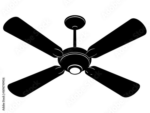 Ceiling fan black silhouette vector,Ceiling fan icon