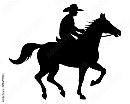 cowboy horse   black silhouette vector,cowboy icon vector