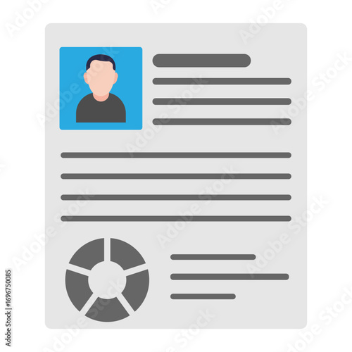 Curriculum Vitae Resume Icon, Simple Icon Vector Design, best used for presentation, application, web and banner